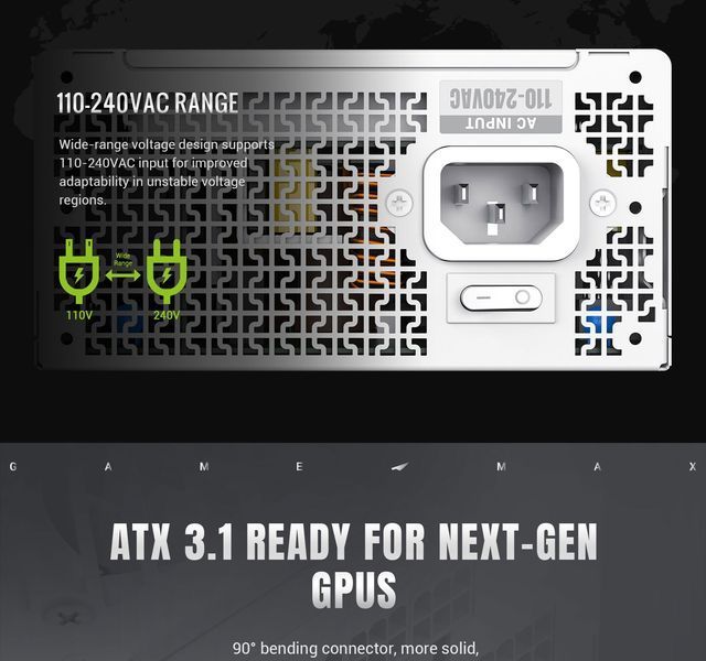 Блок питания GameMax GS-650G V25 White 630409ua фото