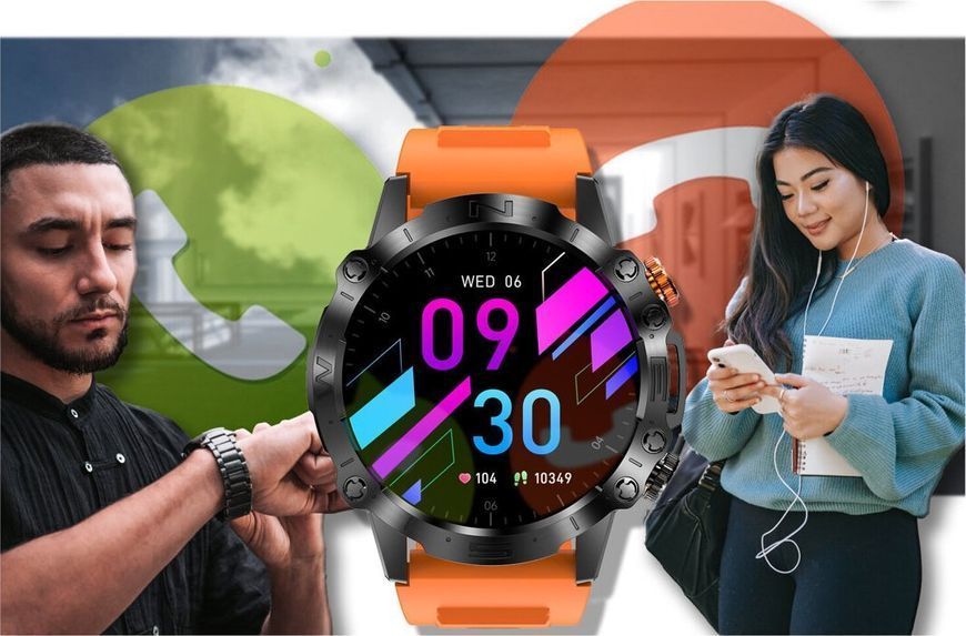 Смарт-часы Gravity GT20-3 Black/Orange 621764 фото