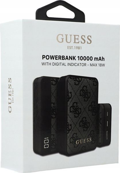 Внешний аккумулятор (павербанк) Guess GUPB10DP4GEGK 10000mAh Black 619679 фото