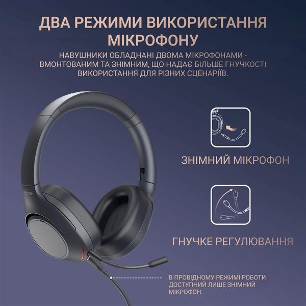 Наушники с микрофоном Fifine X3 Black 579376ua фото