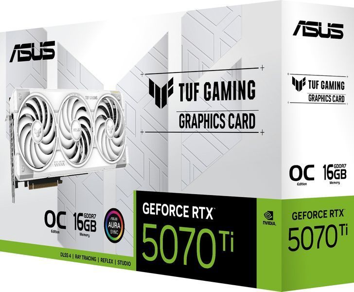 Відеокарта Asus GeForce RTX 5070 Ti TUF Gaming White OC 16GB (TUF-RTX5070TI-O16G-WHITE-GAMING) 590627ua фото