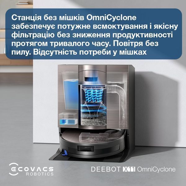 Робот-пилосос Ecovacs Deebot X11 Omni Black 617601ua фото