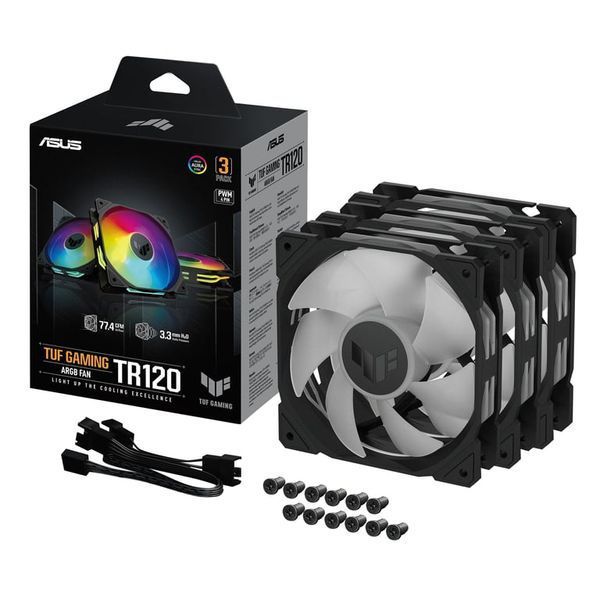Вентилятор Asus TUF Gaming TR120 ARGB Fan Triple Pack Black (90DA0090-B09020) 510416ua фото
