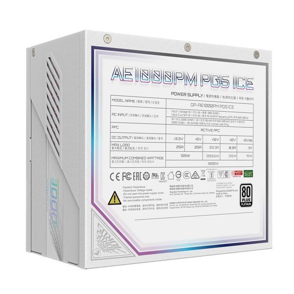 Блок питания Gigabyte Aorus Elite P1000W PCIe 5.0 ICE (GP-AE1000PM PG5 ICE) 567868 фото