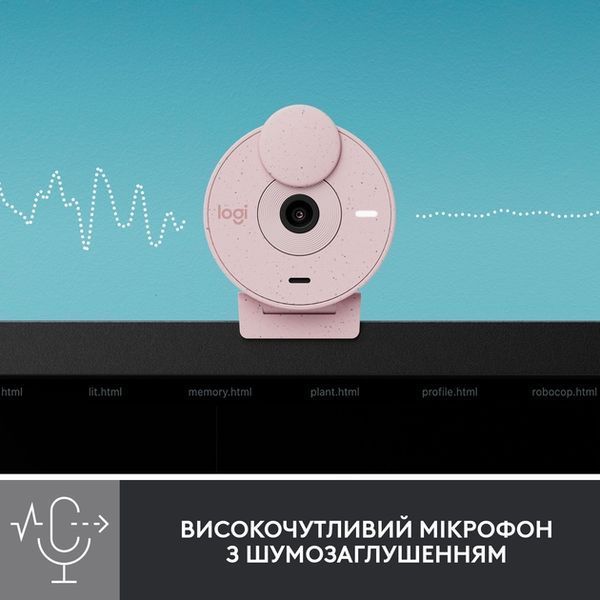 Веб-камера Logitech Brio 300 FHD Rose (960-001448) 462866ua фото