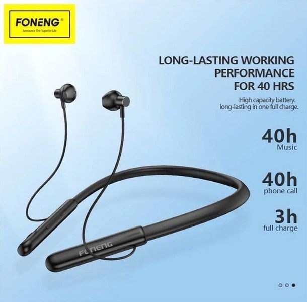 Наушники с микрофоном Foneng BL37 Black (BL37-BE-DDN) 623398ua фото