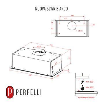 Вытяжка встроенная Perfelli Nuova 6JWR Bianco 627885ua фото