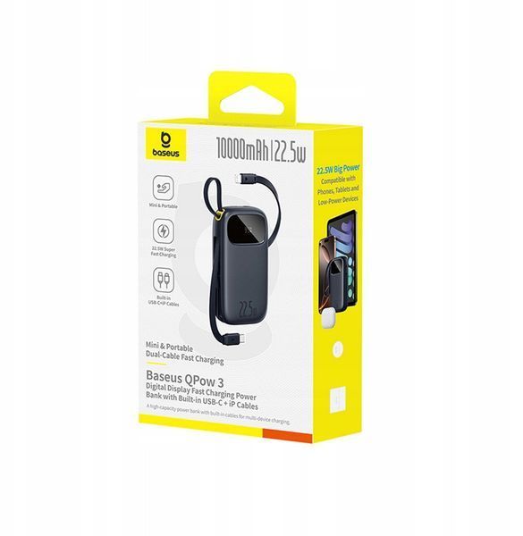 Зовнішній акумулятор (павербанк) Baseus EnerFill FC31 10000mAh 22.5W Black (P10082106123-00) 619629 фото