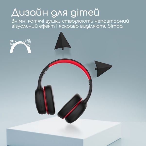 Навушники без мікрофону Promate Simba Black/Red (simba.onyx) 579301ua фото