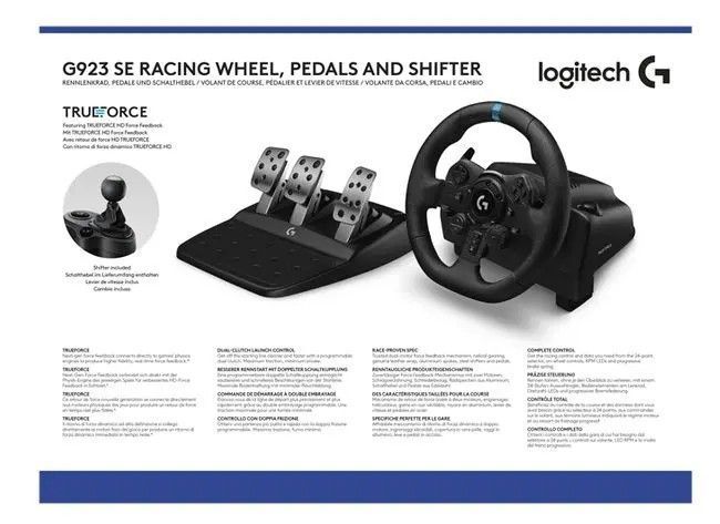 Комплект (кермо, педалі) Logitech G923 SE Shifter Combo (991-000531) 572743 фото