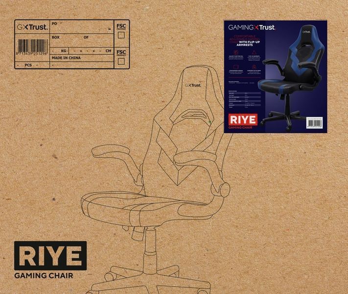 Комп'ютерне крісло для геймера Trust GXT 703B RIYE Blue (25129) 518111ua фото