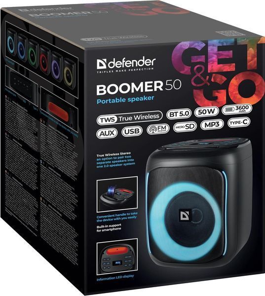 Портативная акустика Defender Boomer 50 Black (65450) 505314 фото