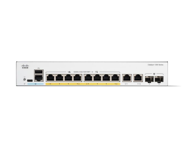 Коммутатор управляемый уровня 3 Cisco Catalyst 1300 (C1300-8FP-2G) 518577ua фото