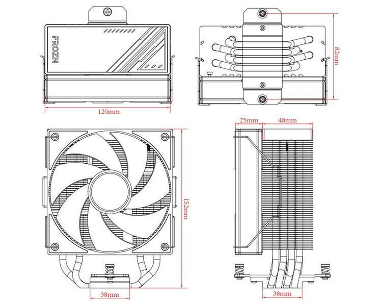 Повітряне охолодження ID-Cooling Frozn A410 Black 579889ua фото