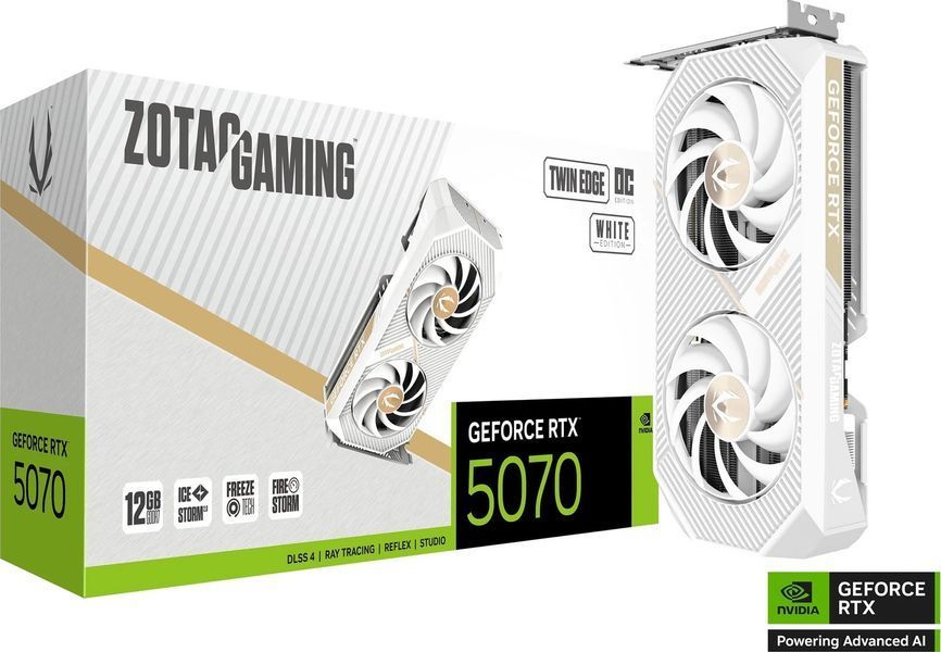 Відеокарта Zotac GeForce RTX 5070 Twin Edge OC White 12G (ZT-B50700Q-10P) 618102 фото