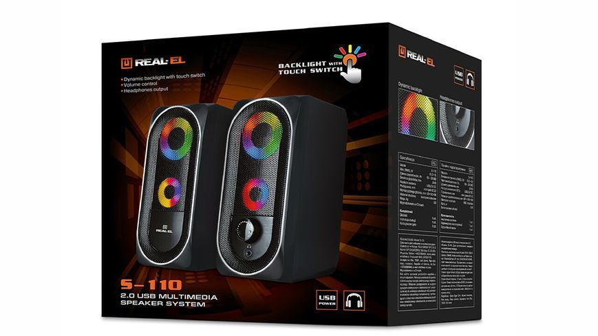 Акустические колонки Real-El S-110 Black (EL121100009) 577250ua фото