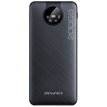 Внешний аккумулятор (павербанк) Awei P134K 20000mAh Black 619612 фото