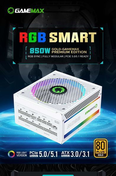 Блок питания GameMax RGB-850 Pro White 627810ua фото