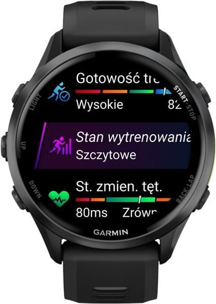 Смарт-годинник Garmin Forerunner 970 Carbon Gray DLC Titanium w. Black Case and Black/Translucent W. Band (010-02969-00/10) 621701 фото