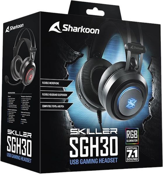 Комп'ютерна гарнітура Sharkoon Skiller SGH30 Black 372667 фото
