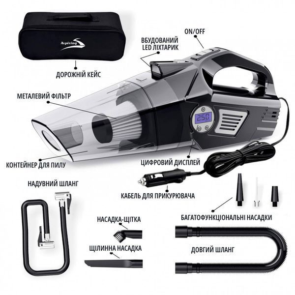 Автомобільний пилосос Aspiring Windstorm 2 with inflator 2 in 1 (WIN3090W) 627709ua фото