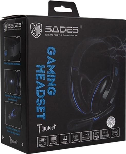 Навушники з мікрофоном Sades SA-701 Tpower Black/Blue 579513ua фото