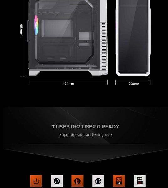 Корпус GameMax G561E-WH 630520ua фото