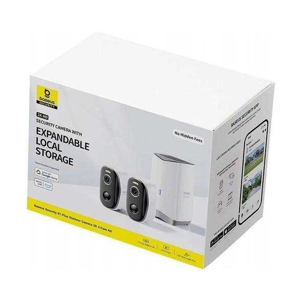 IP-камера відеоспостереження Baseus Security N1 Plus Outdoor Camera 2K 2-Cam Kit White EU (S0TY002131) 626936ua фото