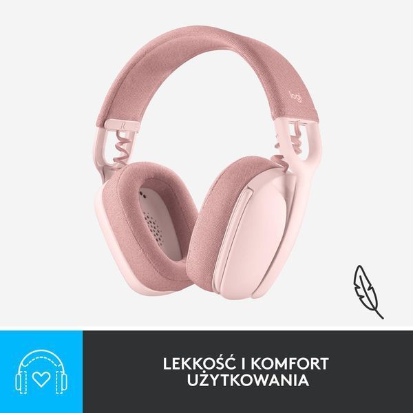 Навушники з мікрофоном Logitech Zone Vibe 100 Rose (981-001224) 458312ua фото
