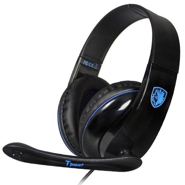 Навушники з мікрофоном Sades SA-701 Tpower Black/Blue 579513ua фото