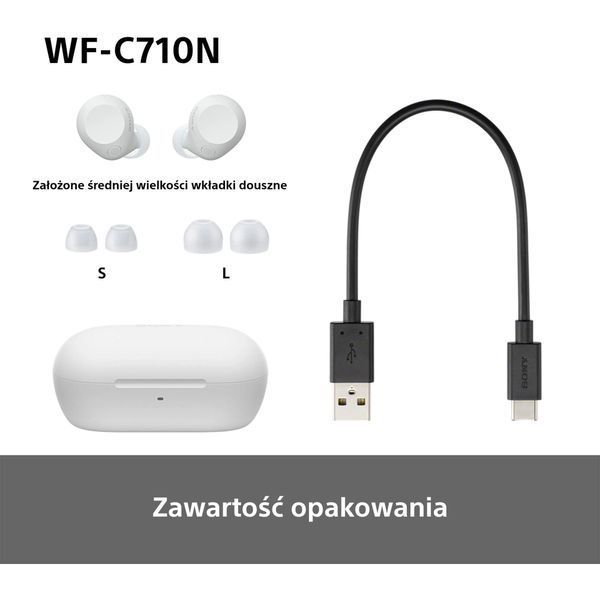 Навушники TWS Sony WF-C710N White 572982ua фото