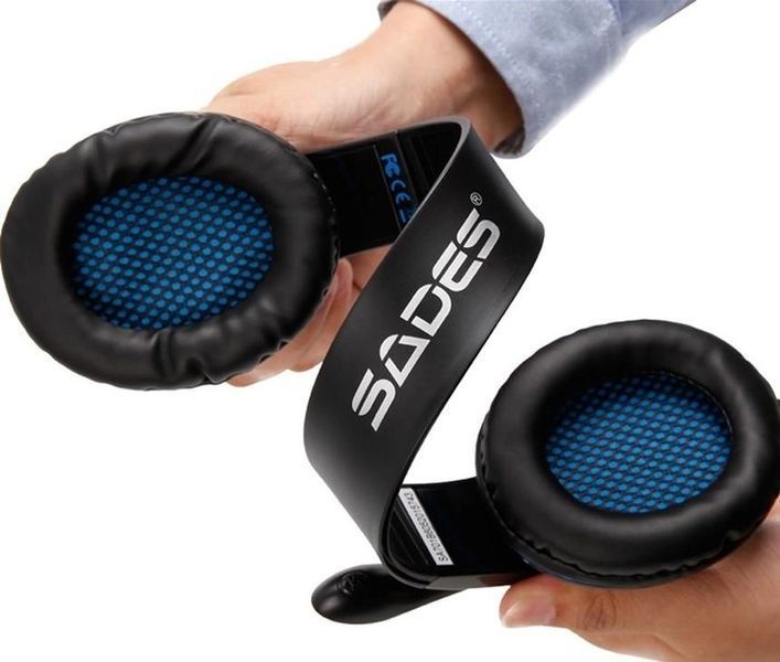Навушники з мікрофоном Sades SA-701 Tpower Black/Blue 579513ua фото