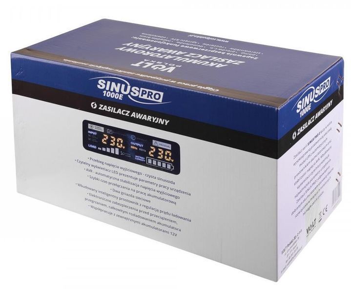Гибридный ИБП/инвертор Volt Polska Sinus Pro 1000E 12V 220V (3SP091012E) 459827 фото