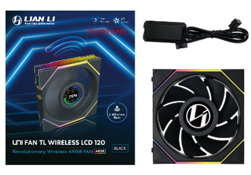 Вентилятор Lian Li Uni Fan TL Wireless LCD 120 Reverse Blade Black (G99.12RTLLCD1W1B.00) 600099 фото