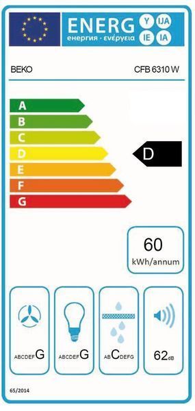Вытяжка плоская Beko CFB 6310 W 402610 фото