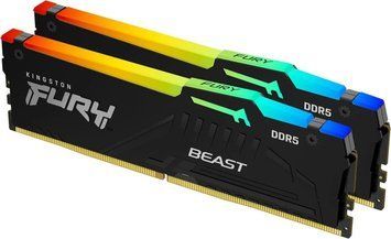 Память для настольных компьютеров Kingston Fury 64 GB (2x32GB) DDR5 5200 MHz Beast Black RGB EXPO (KF552C40BB2AK2-64) 608808ua фото