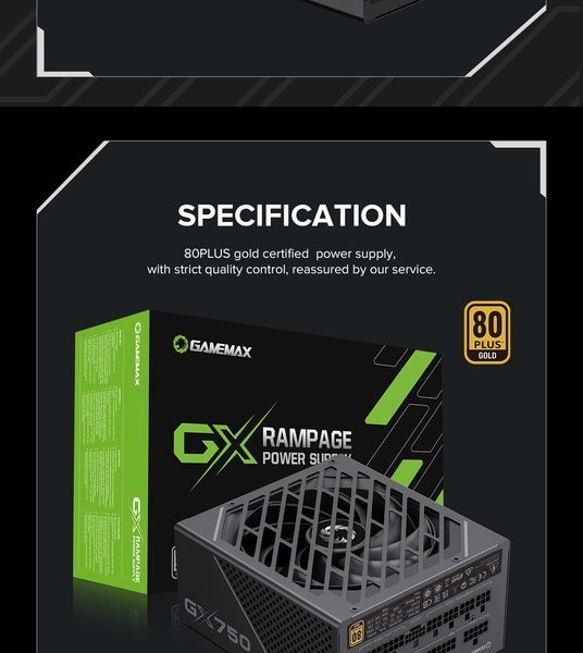 Блок живлення GameMax GX-750 Pro ATX3.1 PCIe5.1 627779ua фото
