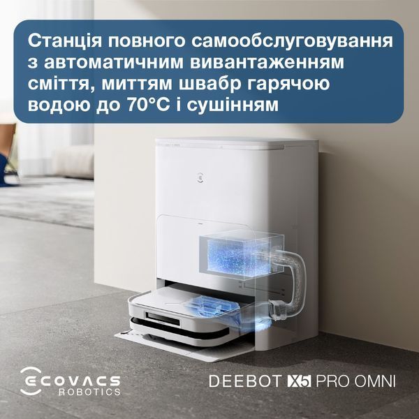 Робот-пылесос с влажной уборкой Ecovacs Deebot Ozmo X5 Pro Omni White (DDX39 WHITE) 623703ua фото