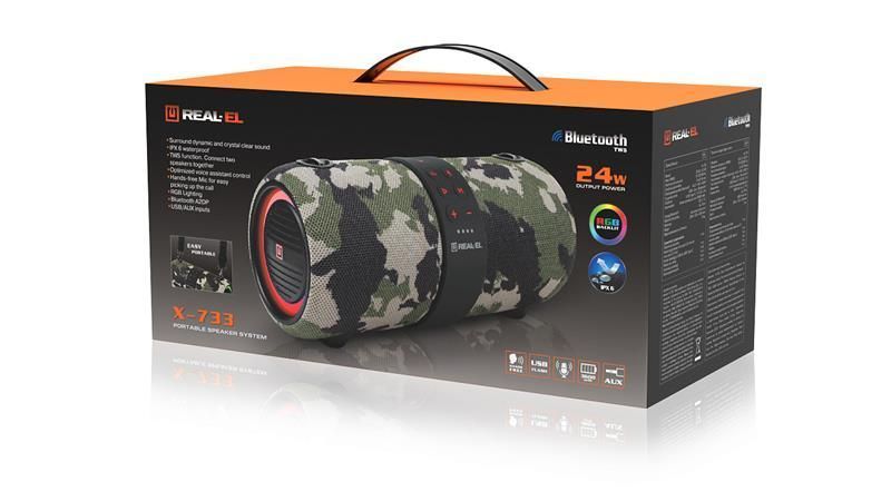 Портативна колонка Real-El X-733 Camo (EL121600020) 580018ua фото
