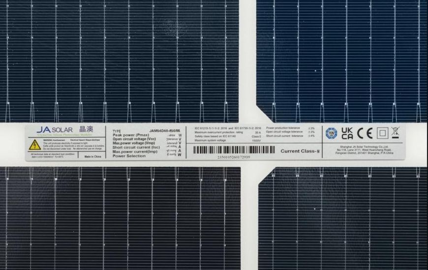 Монокристалічна сонячна панель JA Solar JAM54D40-460/LB Bifacial N-Type 632237 фото