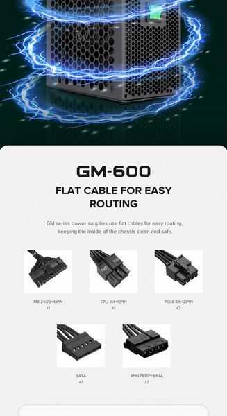 Блок питания GameMax GM-600 Modular Black 627730ua фото
