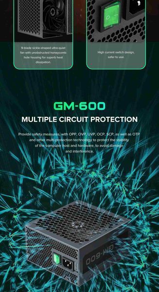 Блок питания GameMax GM-600 Modular Black 627730ua фото