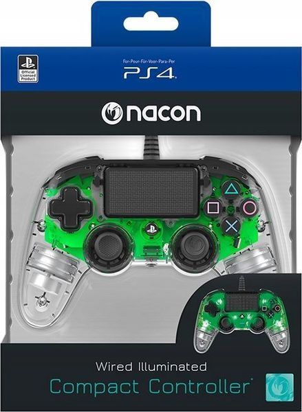 Геймпад Nacon Wired Illuminated Compact Controller for PS4 Green 619276 фото