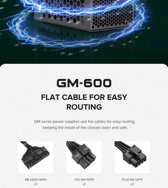 Блок питания GameMax GM-600 Modular Black 627730ua фото