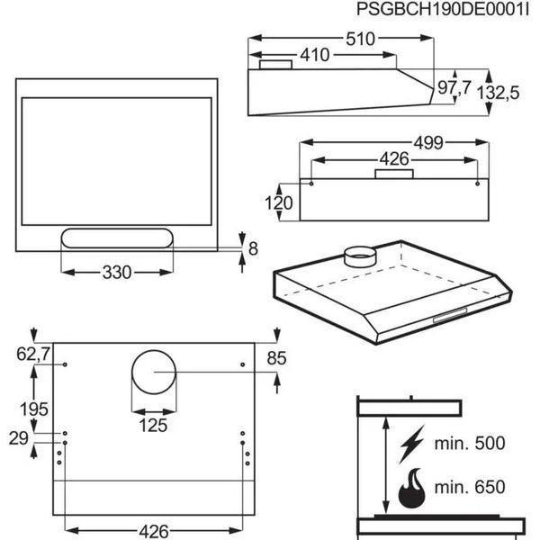 Вытяжка плоская Electrolux LFU215X 461038 фото