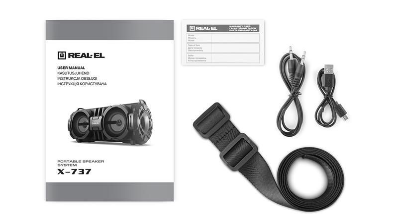 Портативная колонка Real-El X-737 Black (EL121600016) 580019ua фото