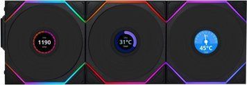 Вентилятор Lian Li Uni Fan TL120 LCD Wireless 3-pack Black (12RTLLCD1W3B) 614283 фото