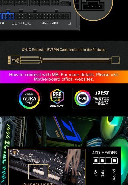 Блок питания GameMax RGB-750 Pro (6931858766098) 630417ua фото