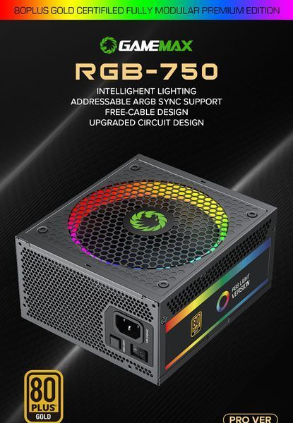 Блок питания GameMax RGB-750 Pro (6931858766098) 630417ua фото