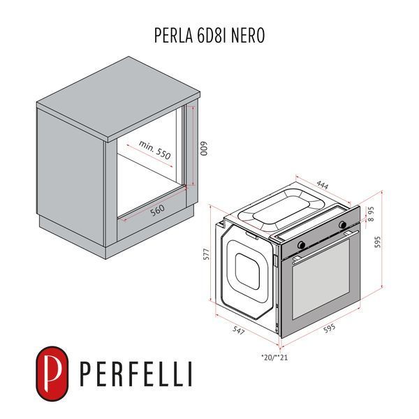 Духовка электрическая Perfelli Perla 6D8I Nero 628077ua фото